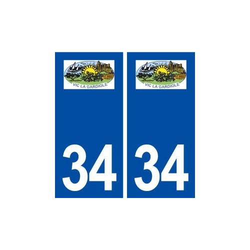 34 Vic la Gardiole logo ville autocollant plaque stickers
