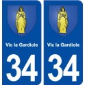 34 Vic la Gardiole blason  ville autocollant plaque stickers