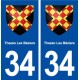 34 Thézan lès Béziers blason  ville autocollant plaque stickers