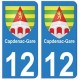 12 Capdenac-Gare ville autocollant plaque