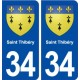 34 Saint Thibéry blason  ville autocollant plaque stickers