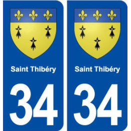 34 Saint Thibéry blason  ville autocollant plaque stickers