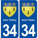 34 Saint Thibéry blason  ville autocollant plaque stickers