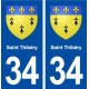 34 Saint Thibéry blason  ville autocollant plaque stickers