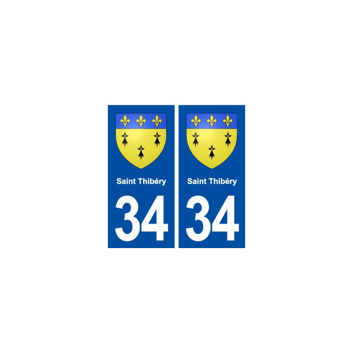 34 Saint Thibéry blason  ville autocollant plaque stickers