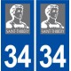 34 Saint Thibéry logo ville autocollant plaque stickers