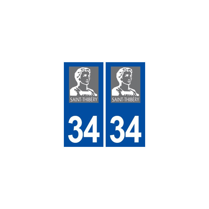 34 Saint Thibéry logo ville autocollant plaque stickers