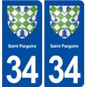 34 Saint Pargoire blason ville autocollant plaque stickers