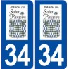 34 Saint Pargoire logo ville autocollant plaque stickers