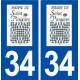 34 Saint Pargoire logo ville autocollant plaque stickers