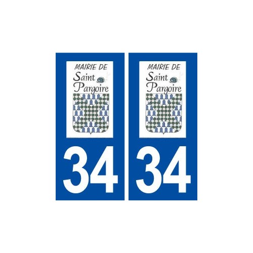 34 Saint Pargoire logo ville autocollant plaque stickers