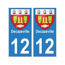 12 Decazeville ville autocollant plaque