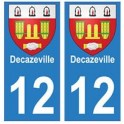 12 Decazeville ville autocollant plaque