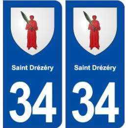 34 Saint Drézéry blason ville autocollant plaque stickers