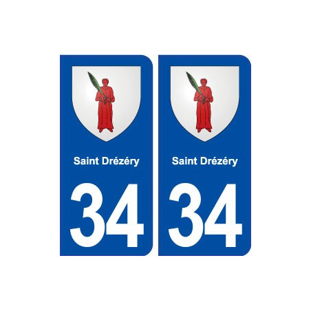 34 Saint Drézéry blason ville autocollant plaque stickers