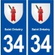 34 Saint Drézéry blason ville autocollant plaque stickers