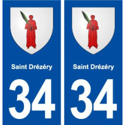 34 Saint Drézéry blason ville autocollant plaque stickers