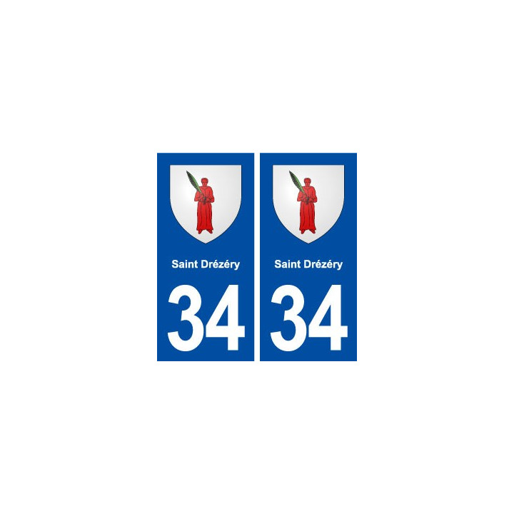34 Saint Drézéry blason ville autocollant plaque stickers