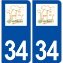 34 Saint Drézéry logo ville autocollant plaque stickers