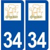34 Saint Drézéry logo ville autocollant plaque stickers