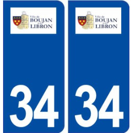 34 Boujan sur Libron logo ville autocollant plaque stickers