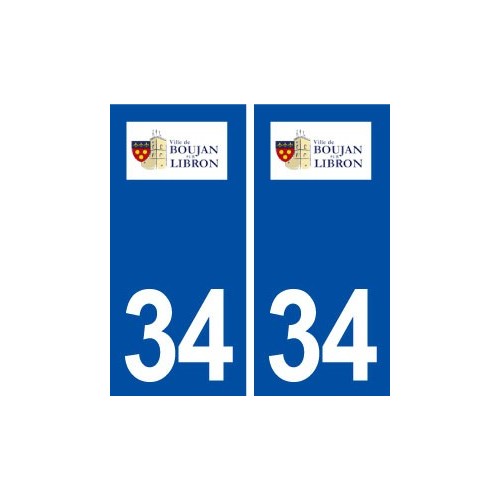 34 Boujan sur Libron logo ville autocollant plaque stickers