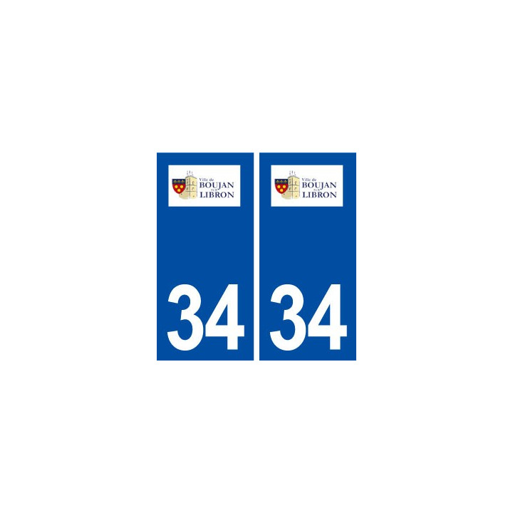 34 Boujan sur Libron logo ville autocollant plaque stickers