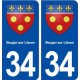 34 Boujan sur Libron blason  ville autocollant plaque stickers
