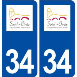 34 Saint Brès logo ville autocollant plaque stickers