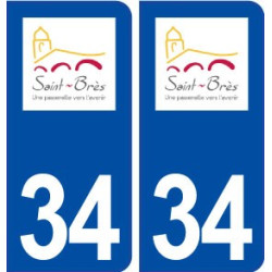 34 Saint Brès logo ville autocollant plaque stickers
