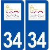 34 Saint Brès logo ville autocollant plaque stickers