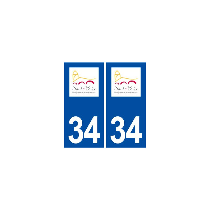 34 Saint Brès logo ville autocollant plaque stickers