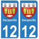 12 Decazeville ville autocollant plaque