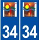 34 Villeneuve lès Béziers logo ville autocollant plaque stickers