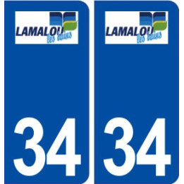 34 Lamalou les Bains logo ville autocollant plaque stickers