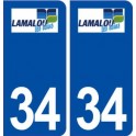 34 Lamalou les Bains logo ville autocollant plaque stickers
