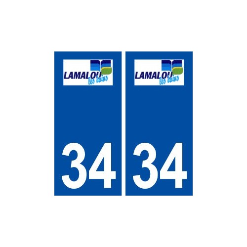 34 Lamalou les Bains logo ville autocollant plaque stickers