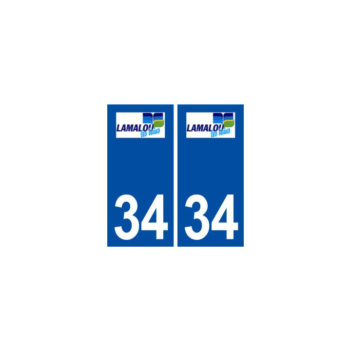 34 Lamalou les Bains logo ville autocollant plaque stickers