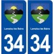 34 Lamalou les Bains blason ville autocollant plaque stickers