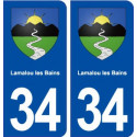 34 Lamalou les Bains blason ville autocollant plaque stickers
