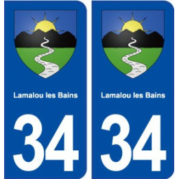 34 Lamalou les Bains blason ville autocollant plaque stickers
