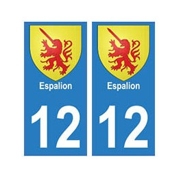 12 Espalion ville autocollant plaque