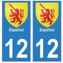 12 Espalion città adesivo piastra