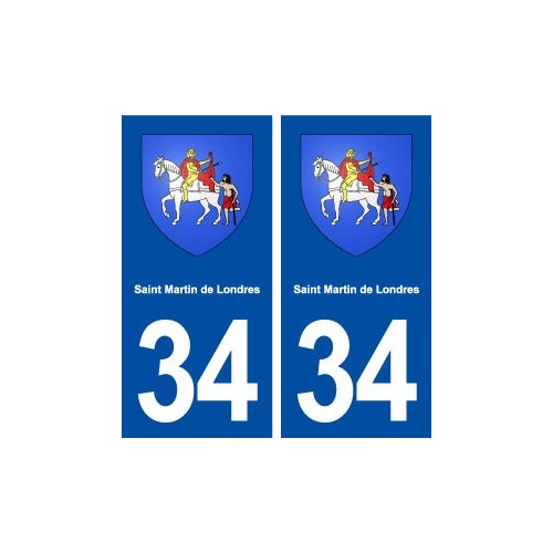 34 Saint Martin de Londres blason ville autocollant plaque stickers