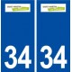 34 Saint Martin de Londres logo ville autocollant plaque stickers