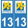 13 Istres ville autocollant plaque