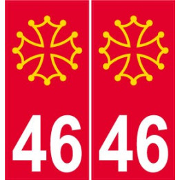 31 Occitan fond rouge autocollant plaque