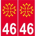 31 Occitan fond rouge autocollant plaque