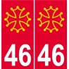 31 Occitan fond rouge autocollant plaque