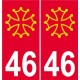 31 Occitan fond rouge autocollant plaque